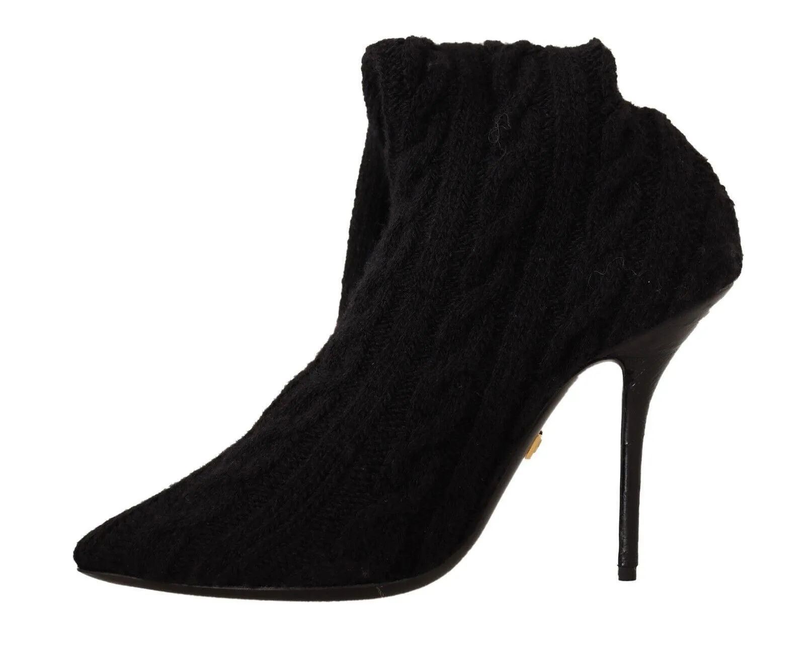 Dolce & Gabbana Black Stretch Socks Knee High Boots