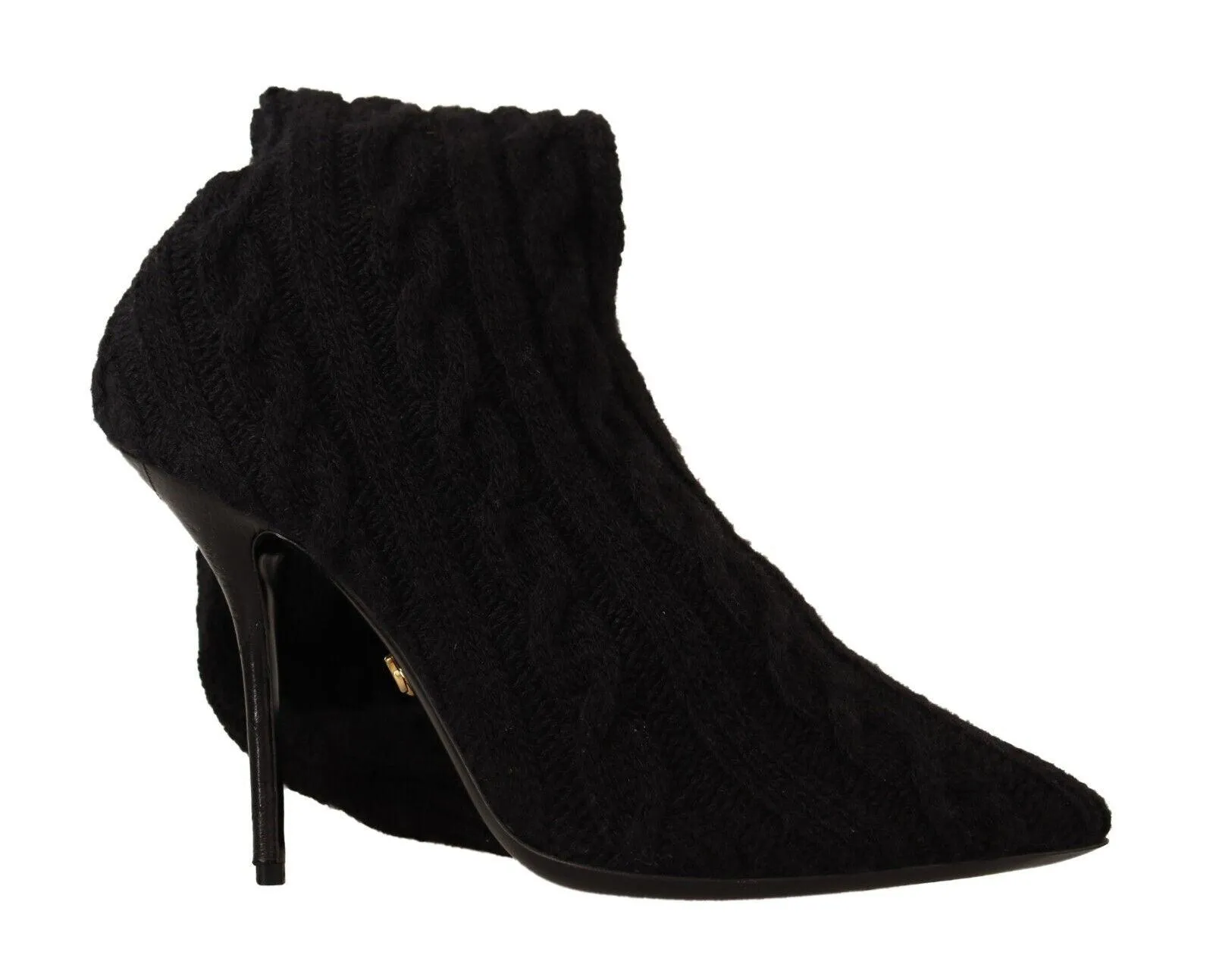 Dolce & Gabbana Black Stretch Socks Knee High Boots