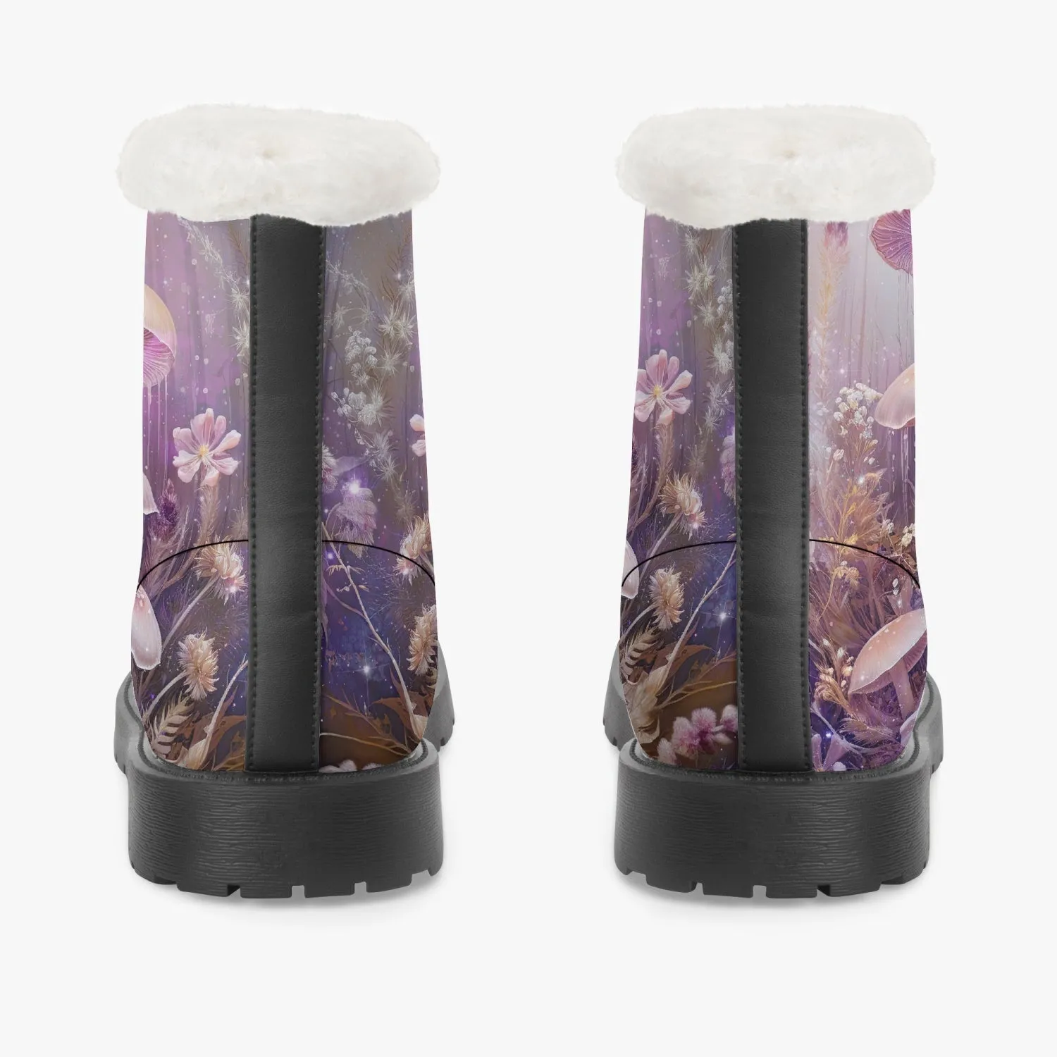Dreamy Mushroomcore Combat Boots - Surreal Toadstool Forestcore Boots (JPFMUSH12)