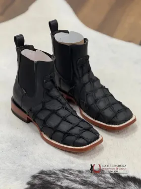 EXOTIC FISH SHORT BOOTS BLACK BOTÍN PESCADO