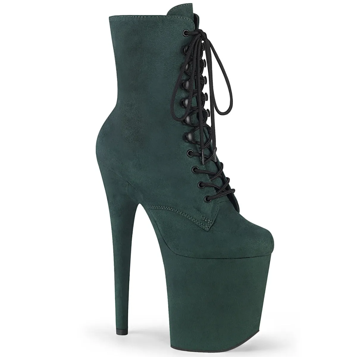 Flamingo 1020fs Green Vegan Suede Ankle Boots 8" Platform Heels Direct