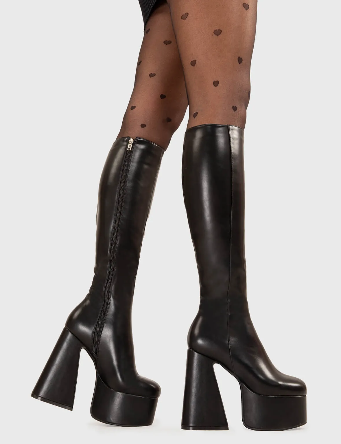 Hate You Wide Calf Platform Knee High Boots