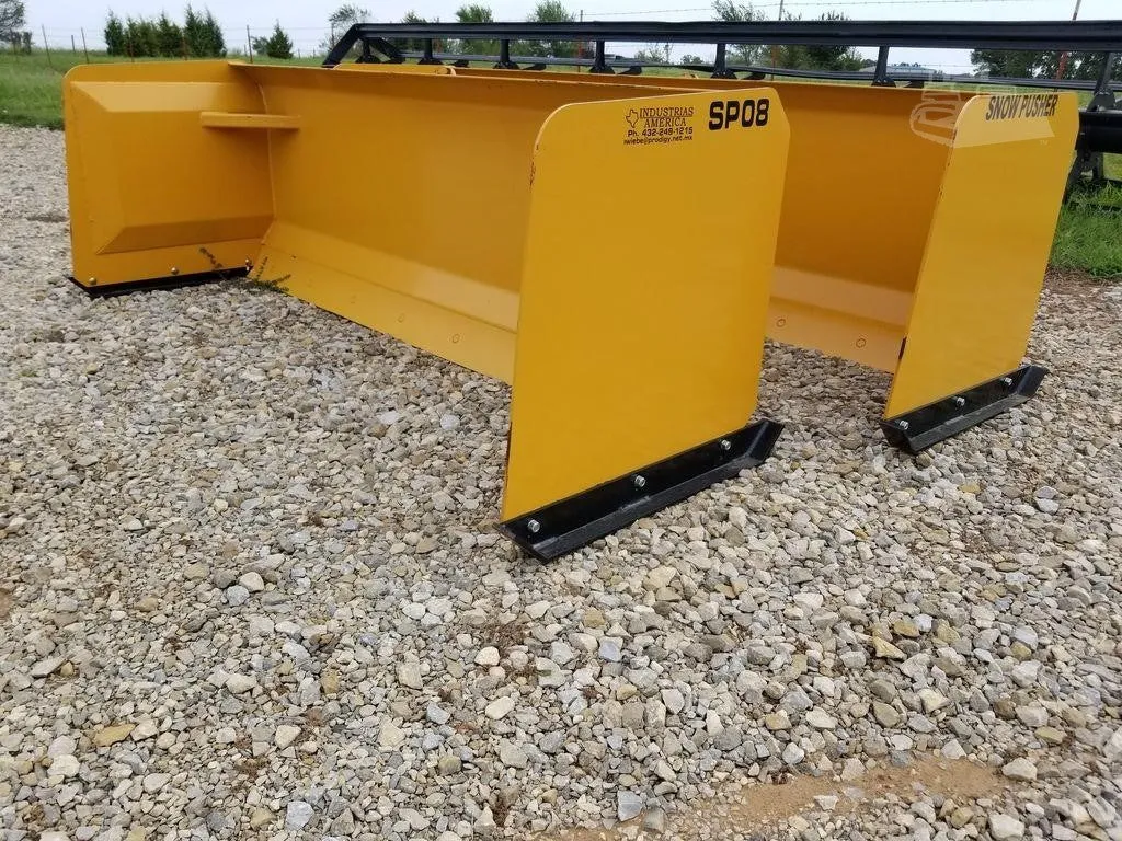 Industrias America 2024 Snow Pusher SP08 | Heavy-Duty Snow Removal Tool | For Skid Steer