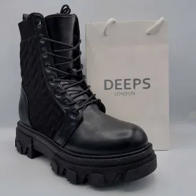 KACI CHUNKY PLATFORM ANKLE BOOTS WITH FRONT LACE UP