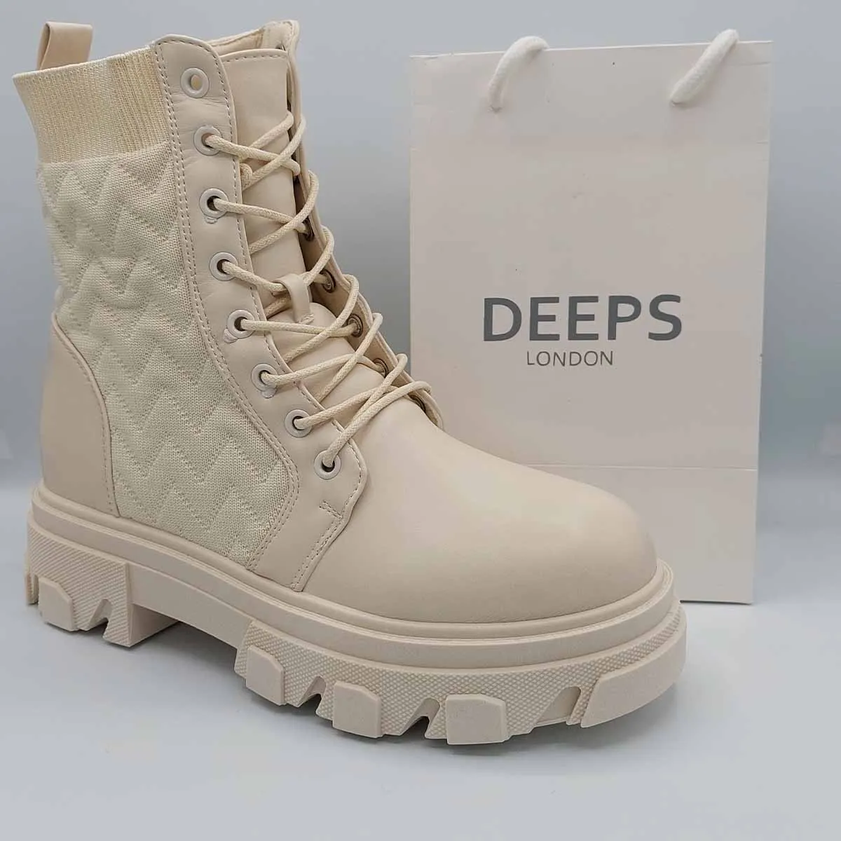 KACI CHUNKY PLATFORM ANKLE BOOTS WITH FRONT LACE UP