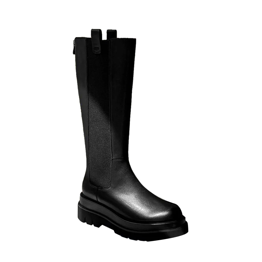 KANIO Platform Leather Knee High Boots