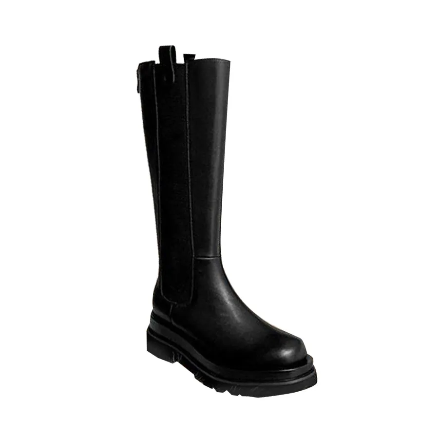 KANIO Platform Leather Knee High Boots
