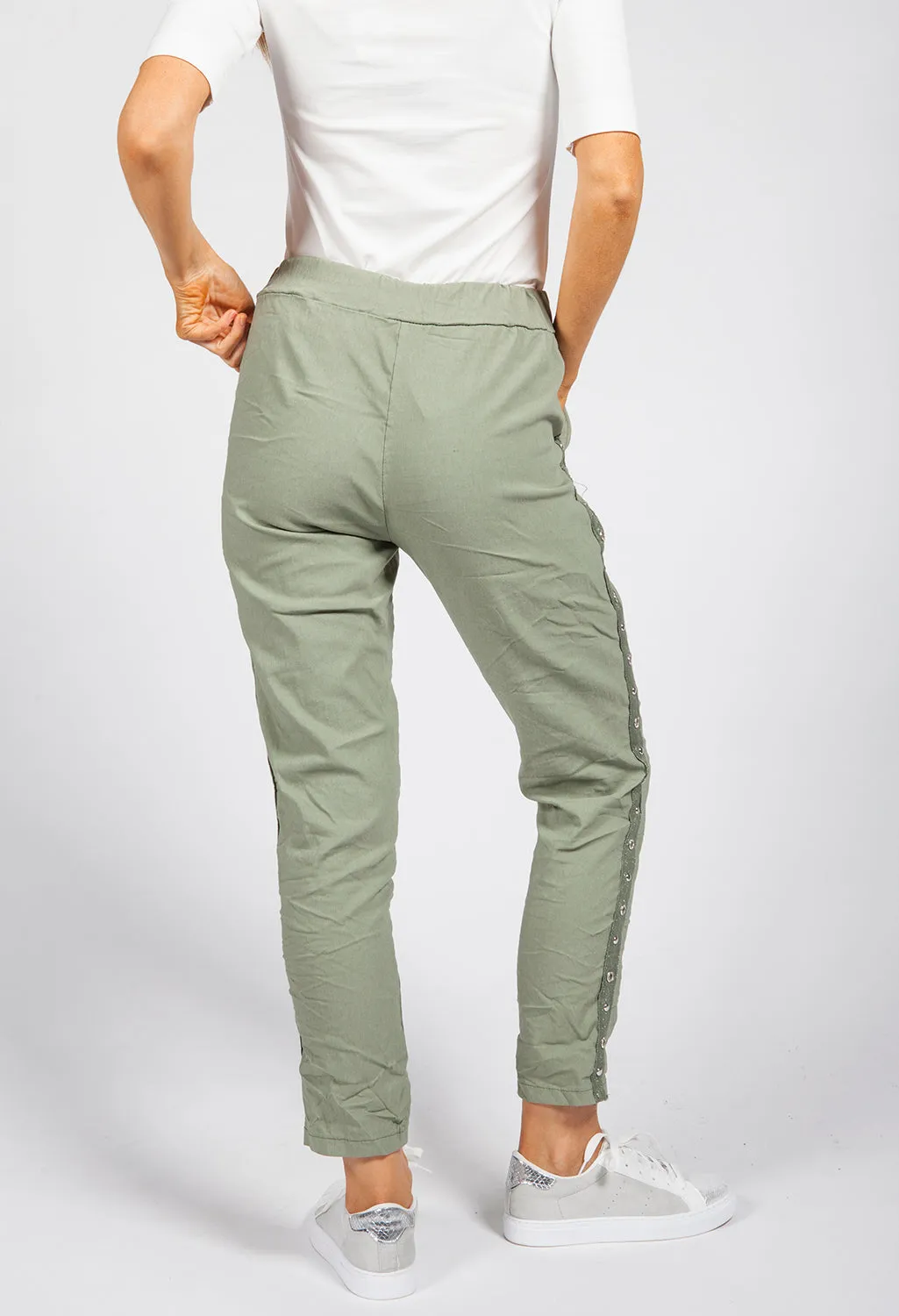 Khaki Ring Detail Joggers