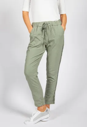 Khaki Ring Detail Joggers