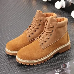 Leather boots casual men's
