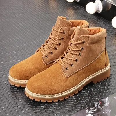 Leather boots casual men's
