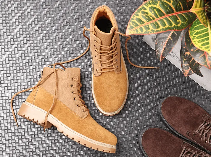 Leather boots casual men's