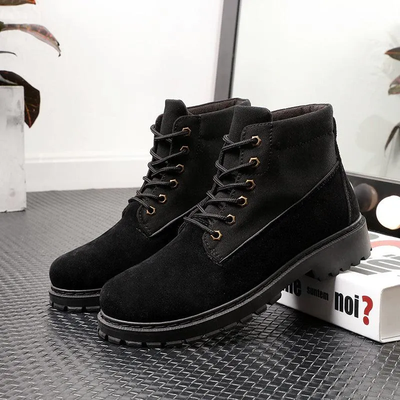Leather boots casual men's