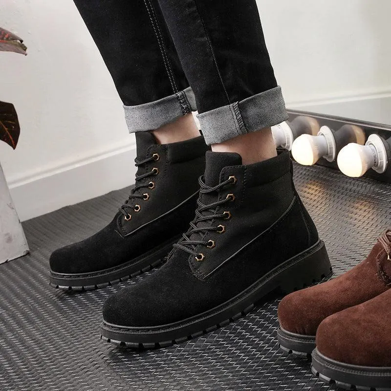 Leather boots casual men's