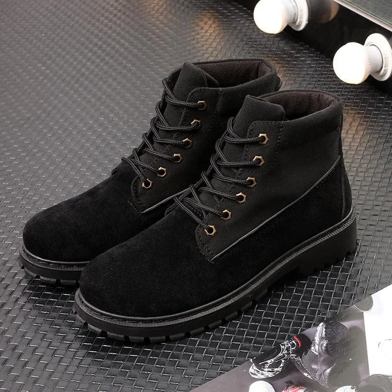 Leather boots casual men's