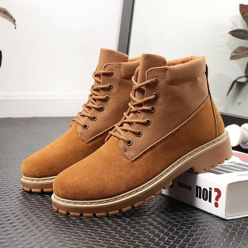 Leather boots casual men's