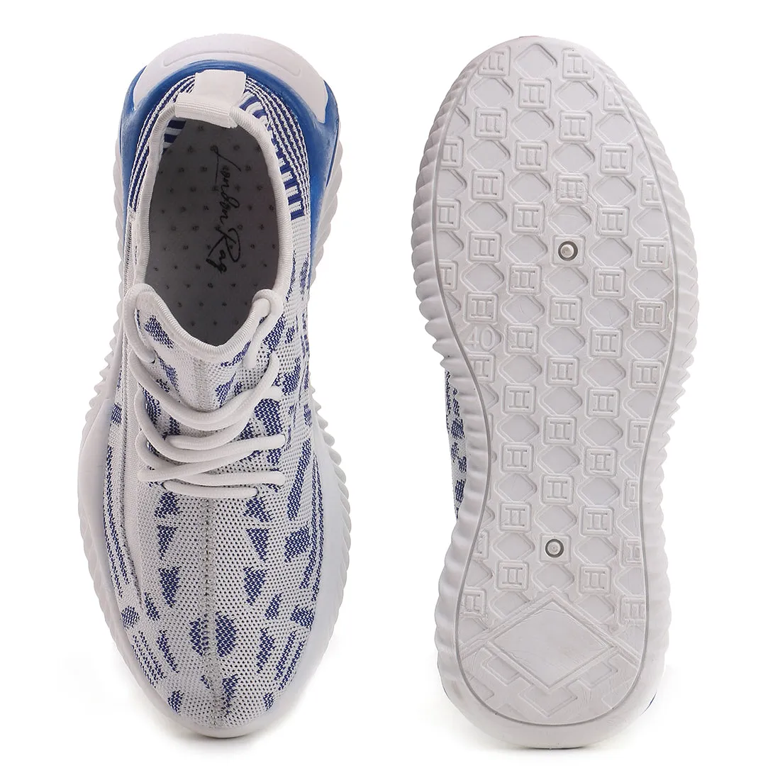 Men's Blue Knit Slip On Trainers