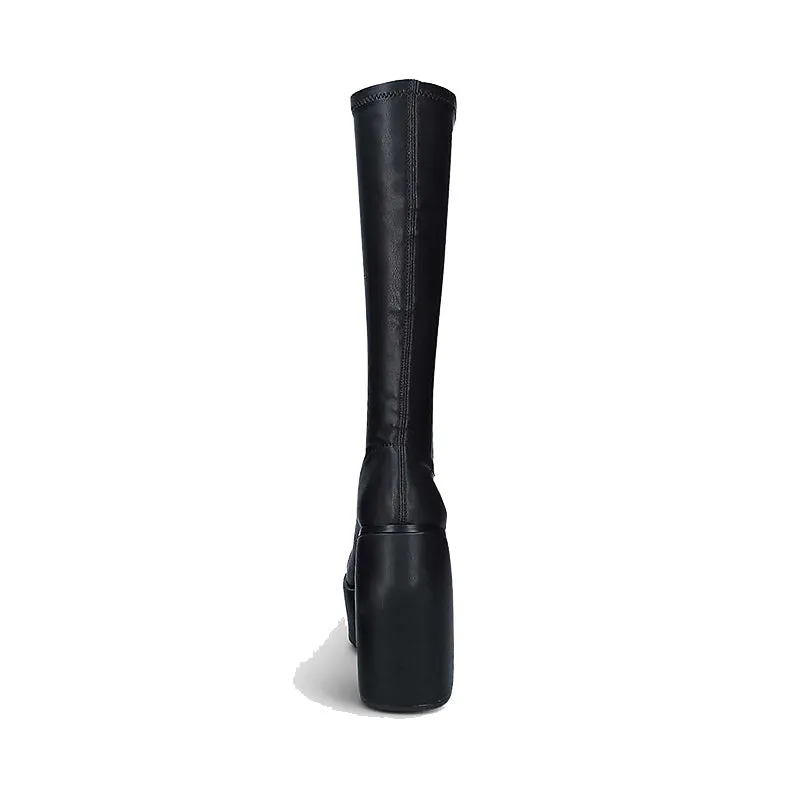 NIELS Block Heel Platform Knee High Boots