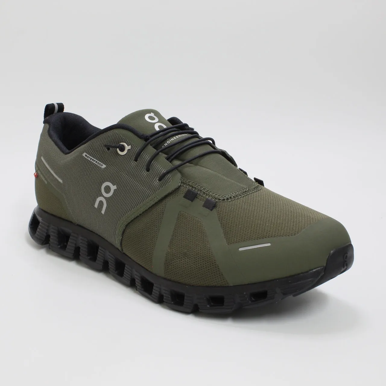 On Running Cloud 5 Waterproof Olive Black Trainers