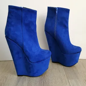 Parlament Blue Ankle 16 cm Heel Wedge Booties