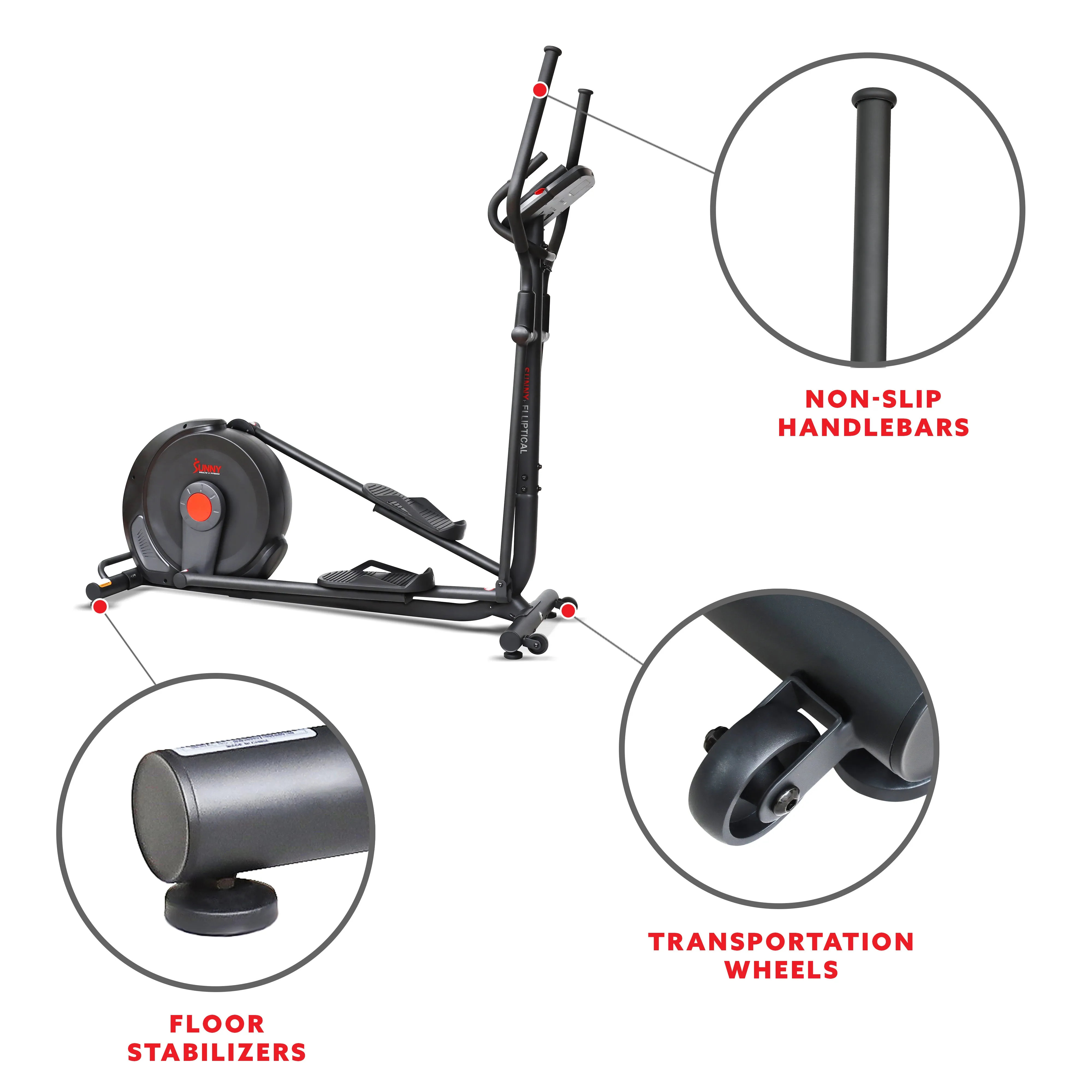 Power Stride Smart Electro-Magnetic Elliptical Machine with 18" stride length