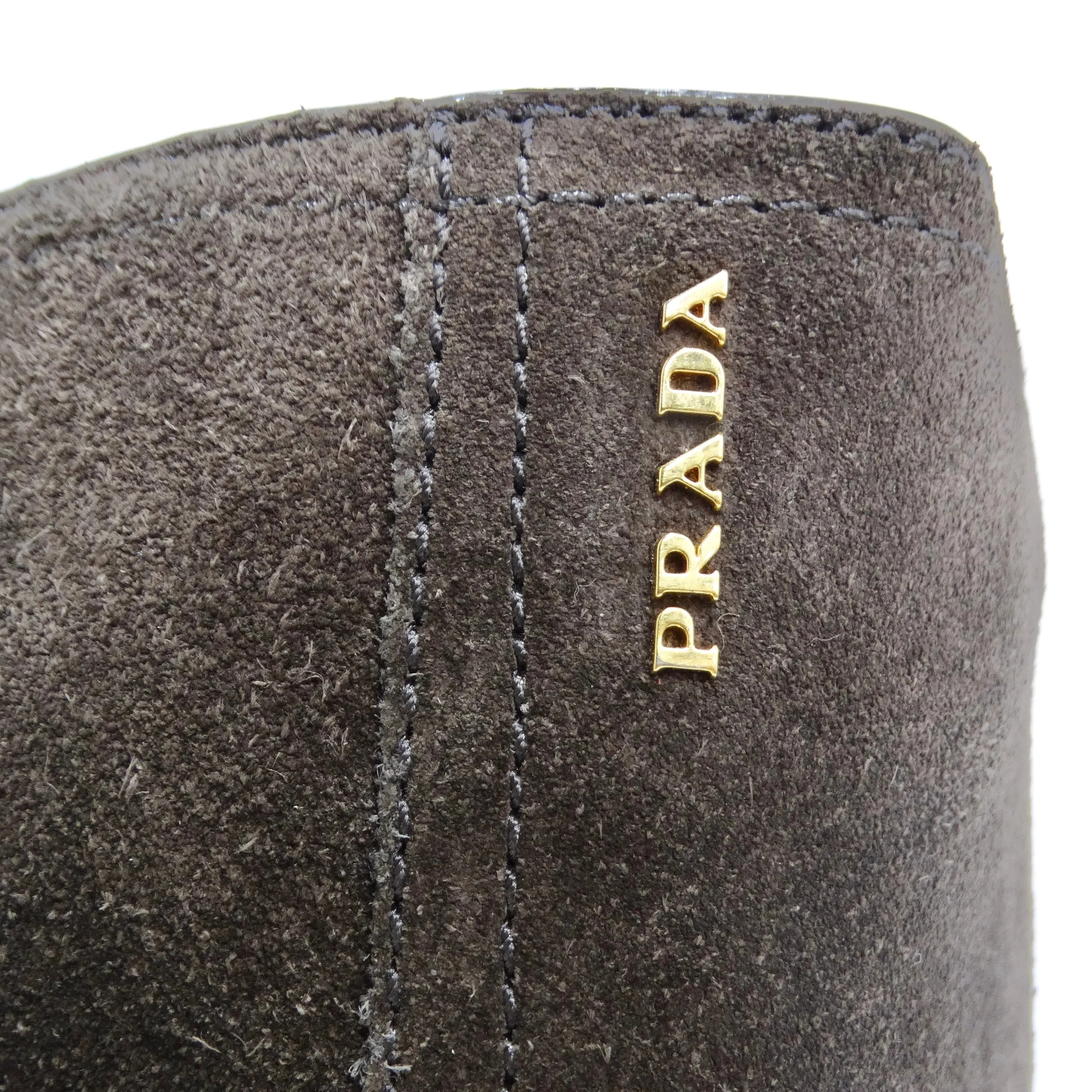 Prada Suede Wedge Boots