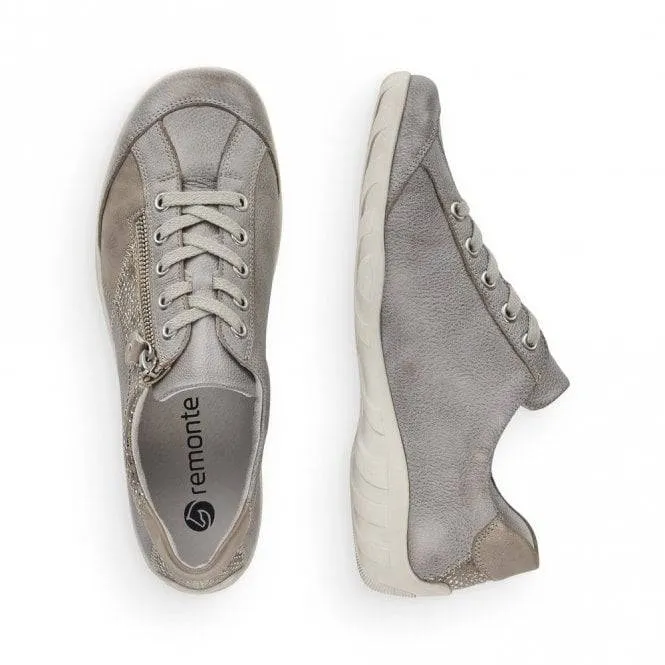 Remonte Metallic Patchwork Lace & Zip Up Trainer
