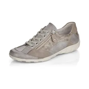 Remonte Metallic Patchwork Lace & Zip Up Trainer