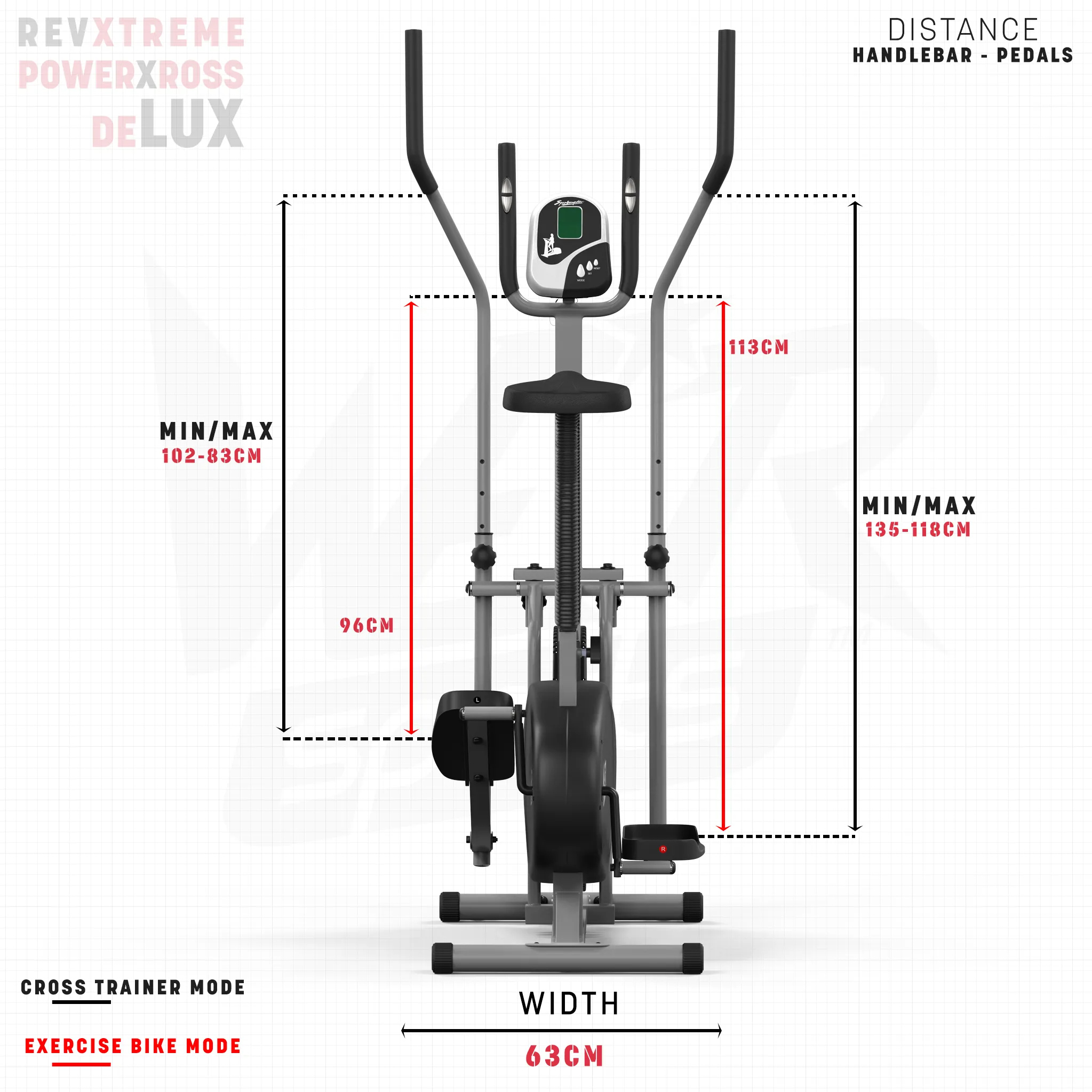 RevXtreme PowerXross Deluxe 2-in-1 Elliptical Cross Trainer BLACK-SILVER
