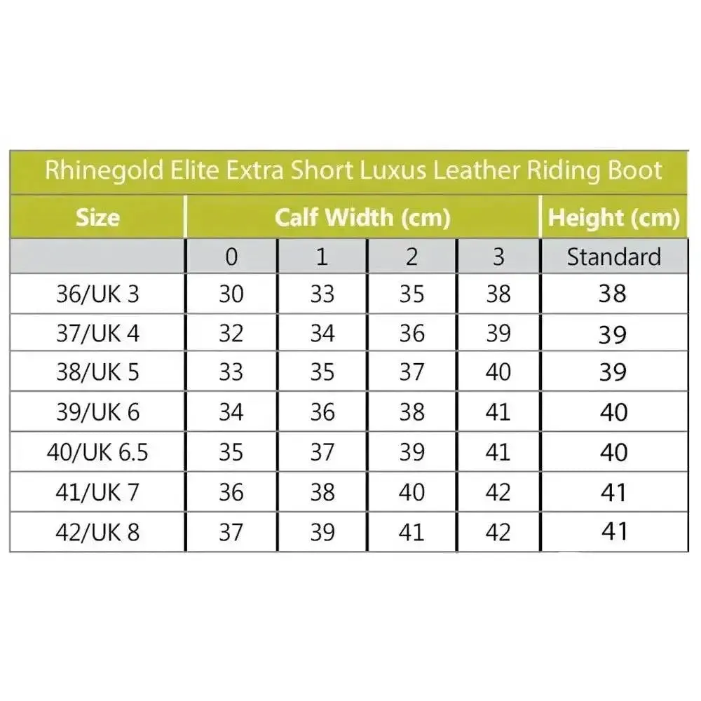 Rhinegold Luxus Extra Short Leather Riding Boots Black