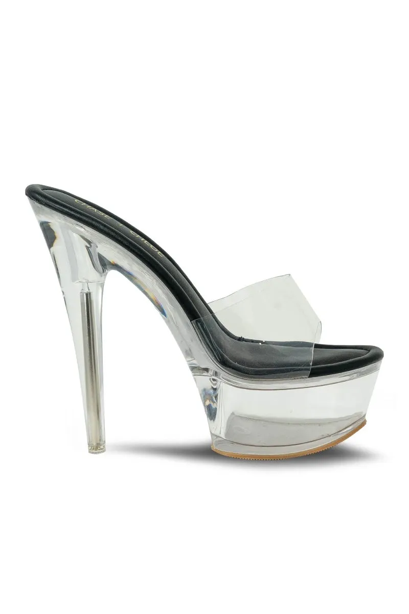 Serenity Open Toe Clear Stiletto Platform High Heels