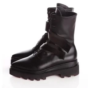 SHR Make it Double black leather booties