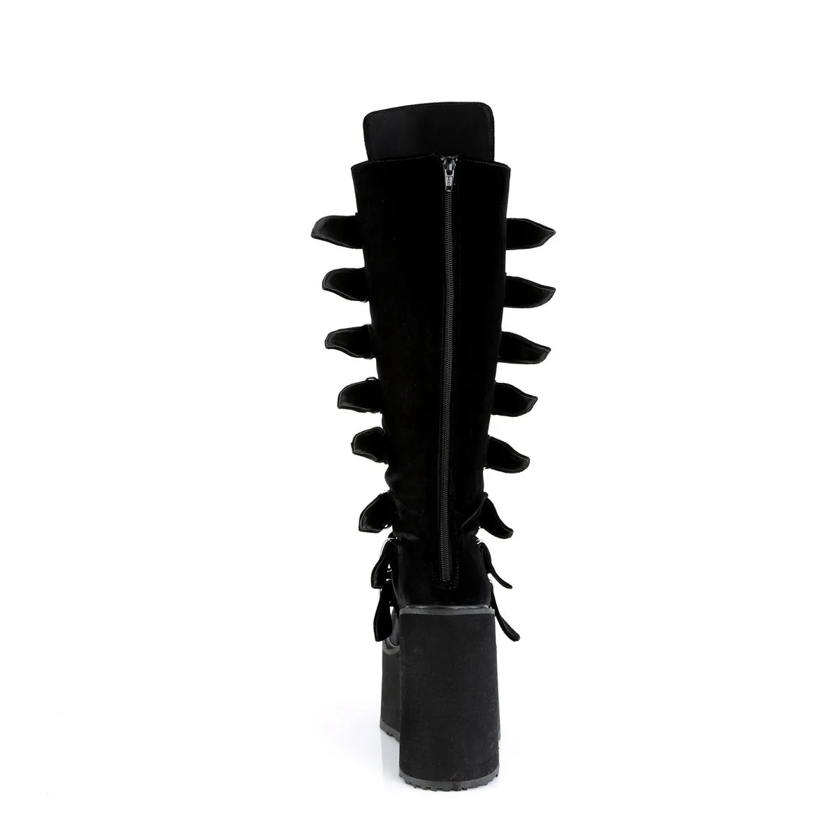 Swing 815 Black Velvet Platform Knee Boots