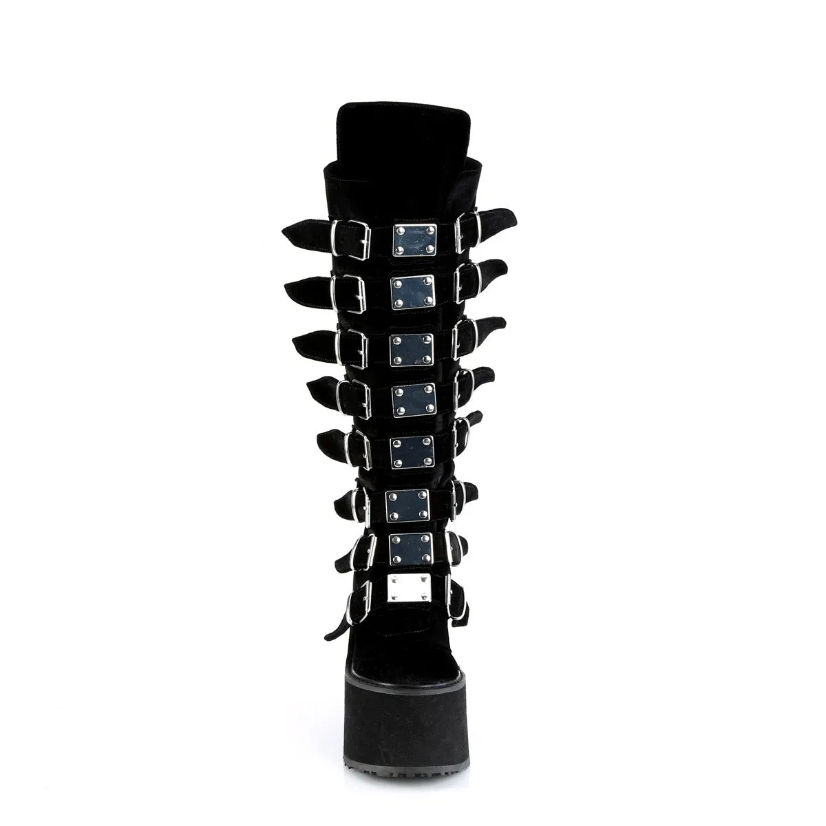 Swing 815 Black Velvet Platform Knee Boots