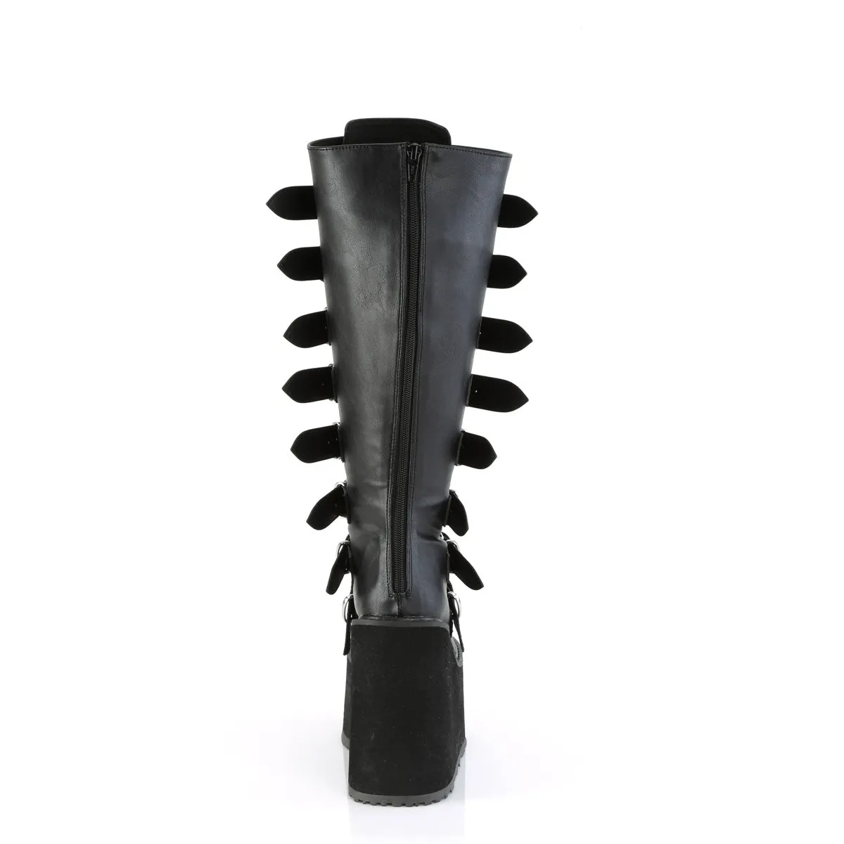 Swing 815WC Black Matte Wide Calf Platform Knee Boots