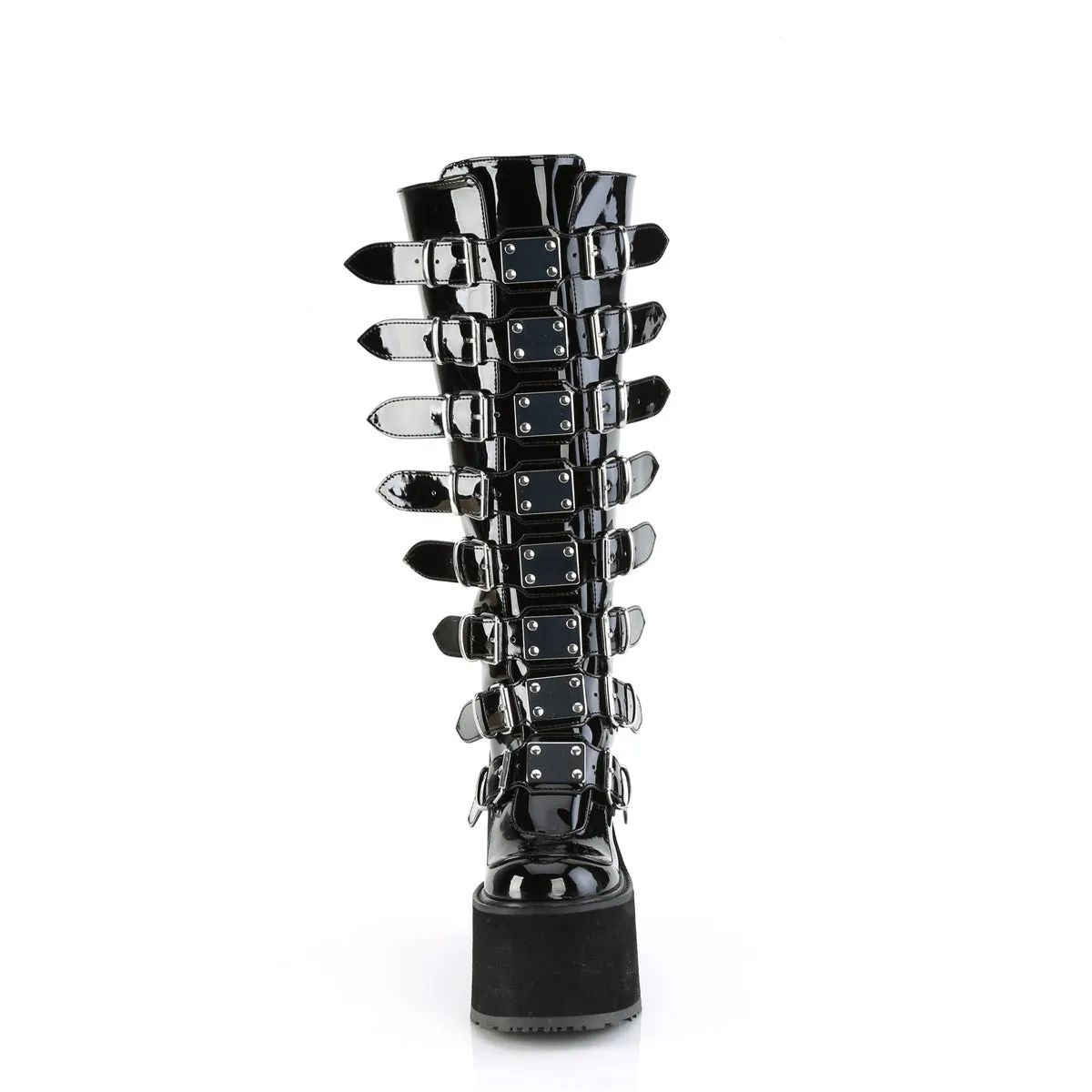 Swing 815WC Black Patent Wide Calf Platform Knee Boots