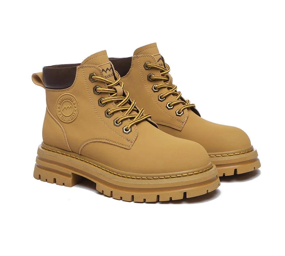 TARRAMARRA® Women Lace-up Leather Sheepskin Wool Lining Boots Aubrey