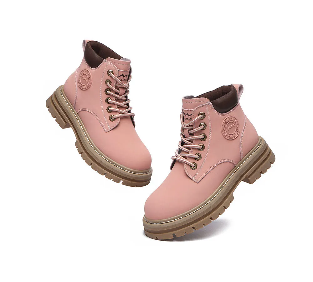 TARRAMARRA® Women Lace-up Leather Sheepskin Wool Lining Boots Aubrey