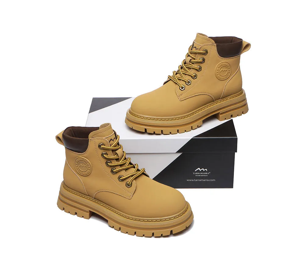 TARRAMARRA® Women Lace-up Leather Sheepskin Wool Lining Boots Aubrey