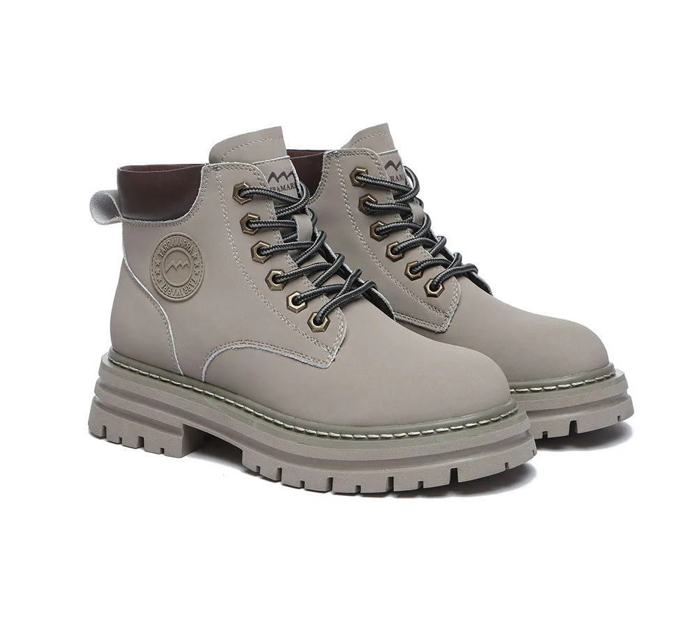 TARRAMARRA® Women Lace-up Leather Sheepskin Wool Lining Boots Aubrey