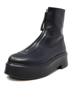 The Row Black Leather Platform Boots sz 9