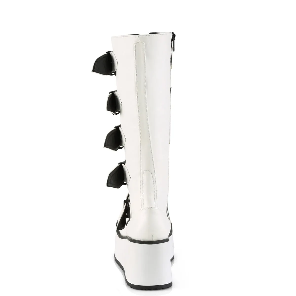 Trashville 518 White Vegan Leather Platform Knee Boots