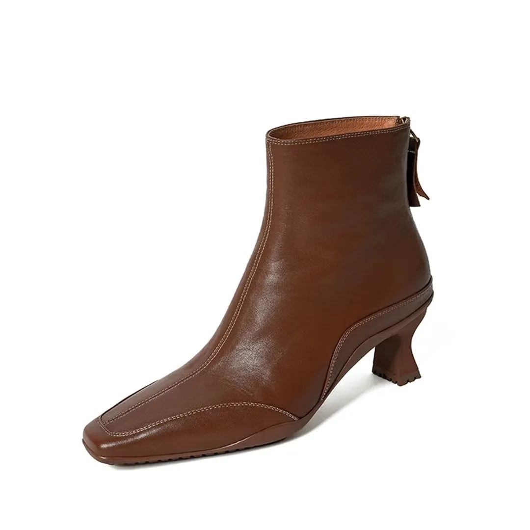 Veltique Stylish Ankle Zip Boots