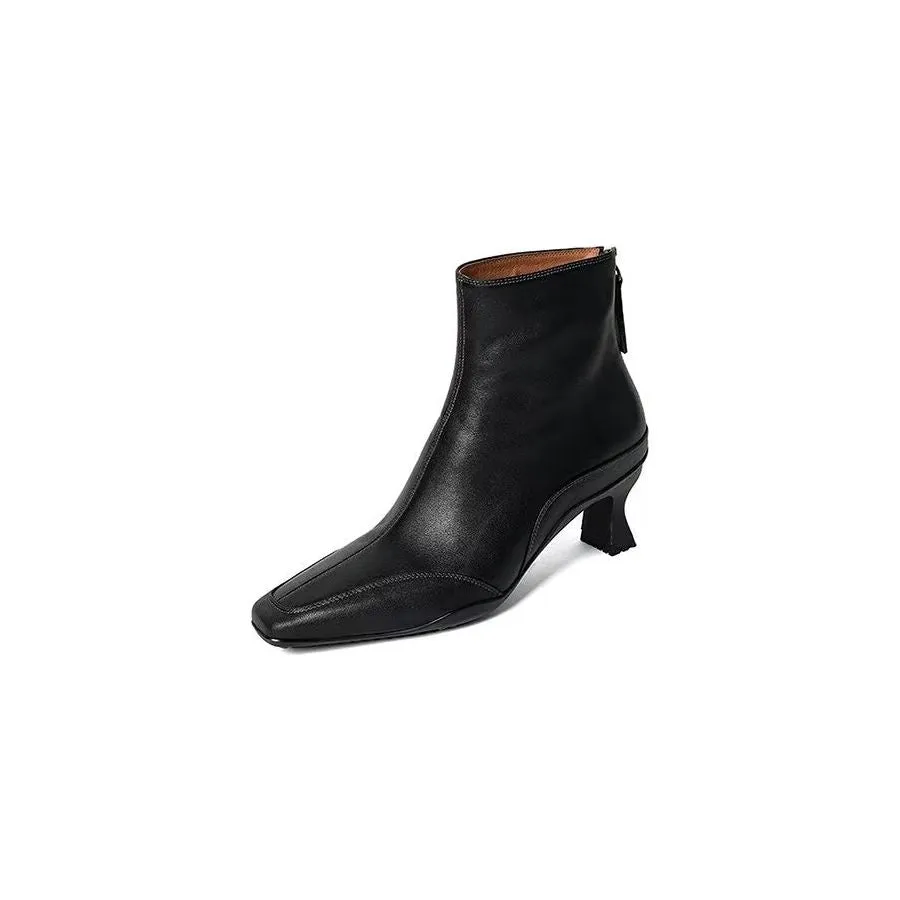 Veltique Stylish Ankle Zip Boots