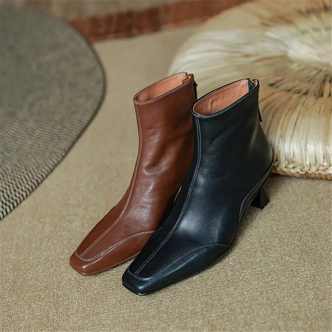 Veltique Stylish Ankle Zip Boots