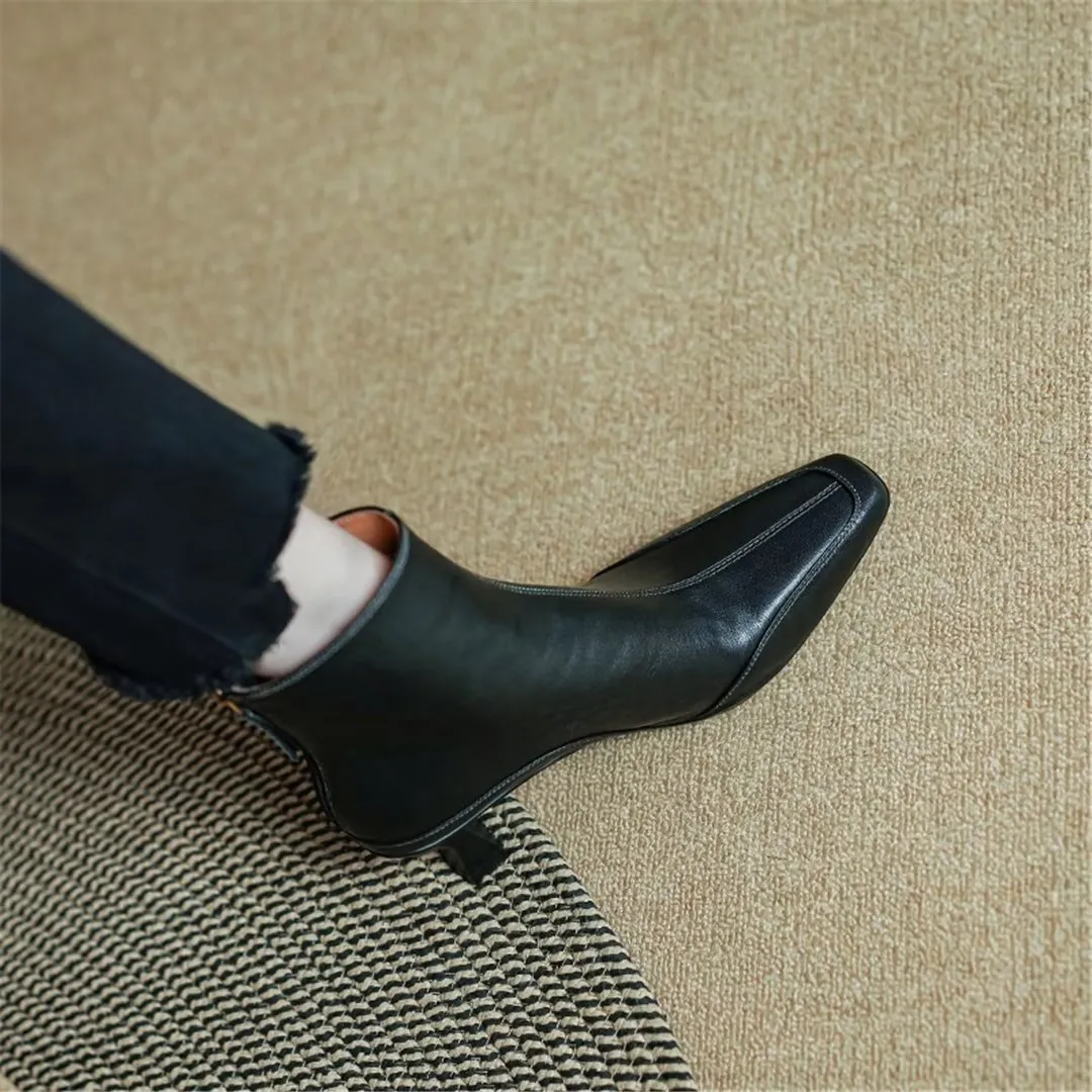 Veltique Stylish Ankle Zip Boots