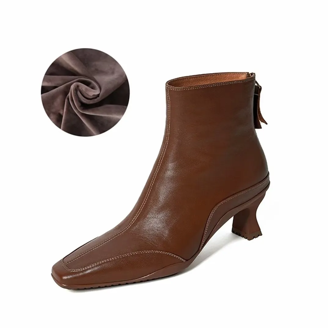 Veltique Stylish Ankle Zip Boots