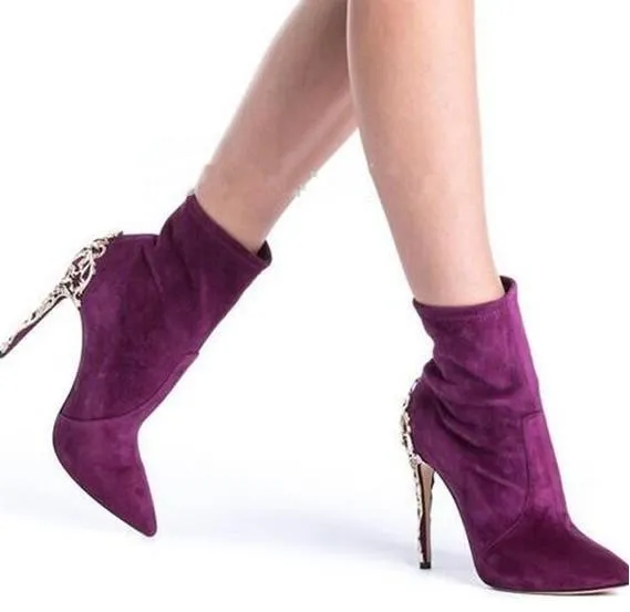 'Venice' Booties in Purple or Black