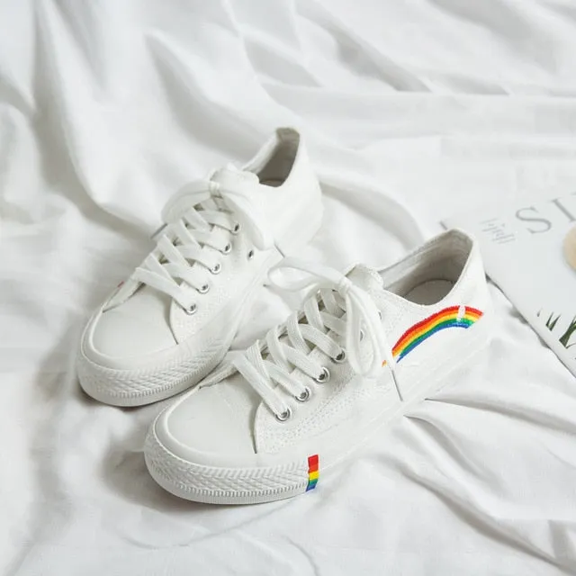 Vulcanized Women shoes High top Canvas sneakers women Mixed Colors Sport Shoe Girls School Shoes Leisure Flat chaussures femme
