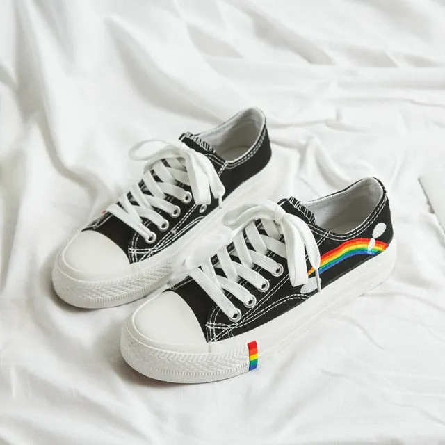 Vulcanized Women shoes High top Canvas sneakers women Mixed Colors Sport Shoe Girls School Shoes Leisure Flat chaussures femme